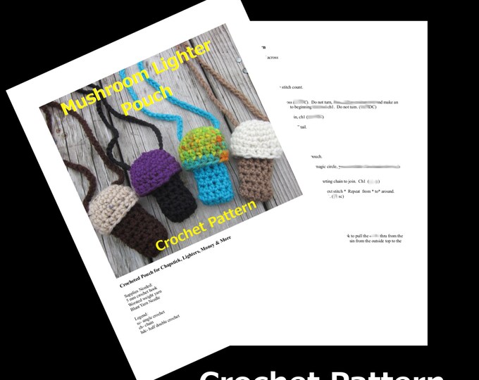 Crochet Pattern: Mushroom Lighter Holder or Chapstick Pouch With Top