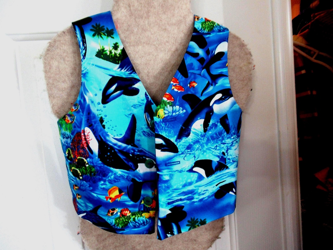 Kids Vest Whales and Fish Under the Sea, Blue Vest, Ocean - Etsy