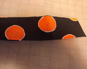 Hair accessories, black and orange polka dots headband, Halloween headband