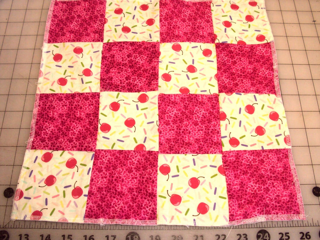 Cherry Blossom Quilt Block: Unfinished Kids Craft Quilt (13.5