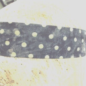 Headband, elastic headband, black with gold polka dots
