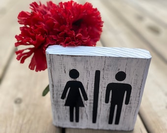 Rustic Wooden Bathroom Decor, Farmhouse Decor, Funny Bathroom, Housewarming Gift, Home Decor, Bathroom Humor, Restroom Sign