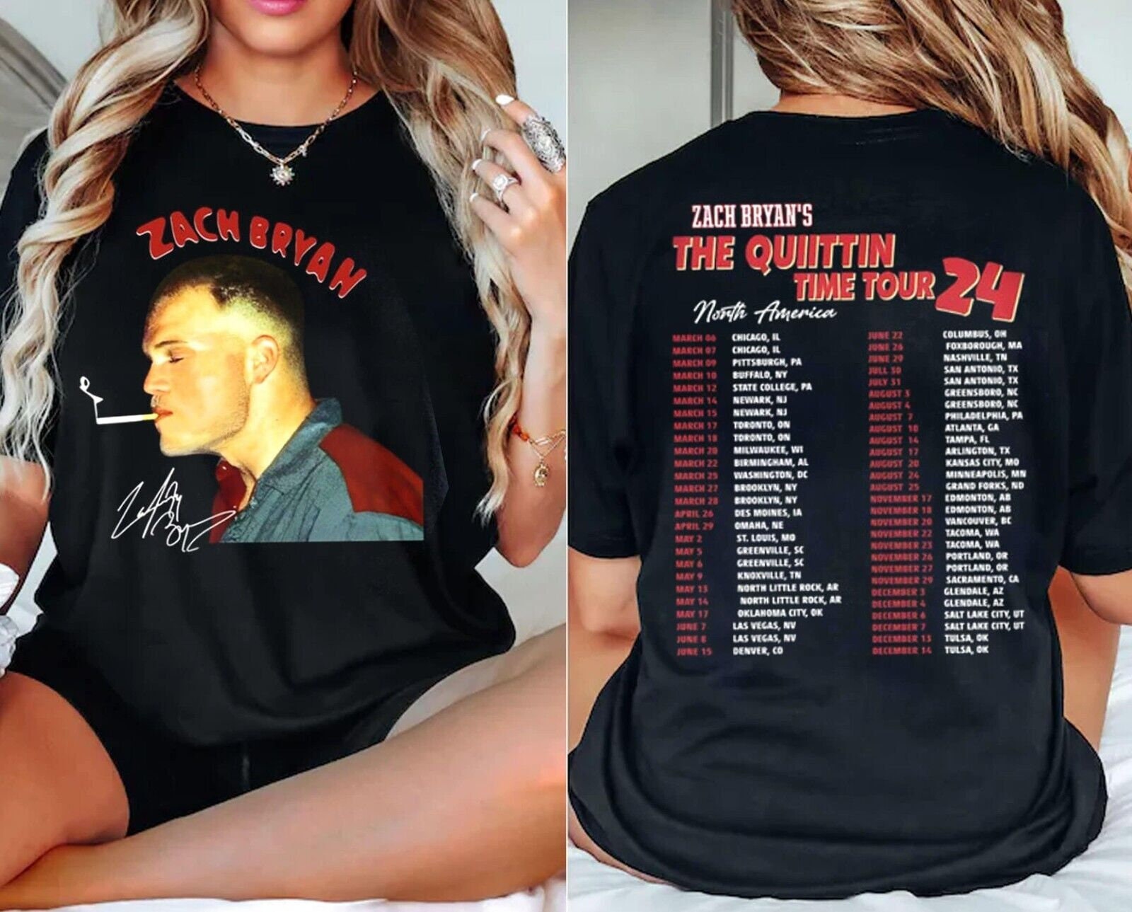 Vintage Zach Bryan The Quittin Time Tour 2024 Shirt, Country Music T-Shirt