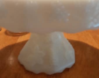 Anchor Hocking Milk Glass Grape Harvest Cake Stand Cupcake Stand Wedding Decor Tea Party
