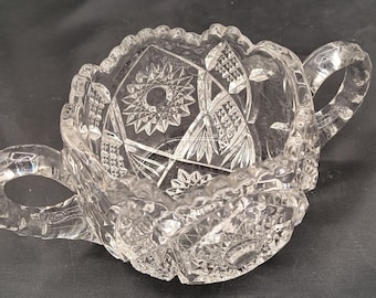 EAPG American Brilliant Period Hobstar Open Sugar Bowl