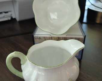 Shelley Lily of the Valley Creamer and Sugar Set English China