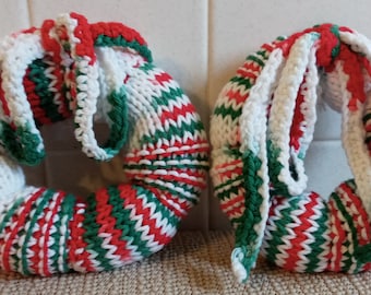 Handmade Crocheted Christmas Wreath Pair Country Christmas