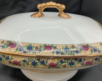 Vintage W. Guerin & Co.  Covered Rectangular Vegetable Limoges France