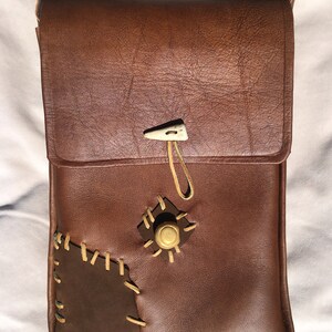 Flynn Rider Satchel Disney Tangled, Disney Cosplay, Rapunzel, Real Leather, Men's Cosplay Accessories, Screen Accurate, Excellent Replica image 5