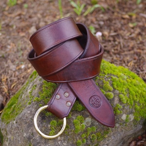 Standard Ring Belt - Up to 72&quot; Inches Long - (Medieval Belt / Knight Belt / Prince Belt / Squire Belt / Costume Belt / Real Leather)