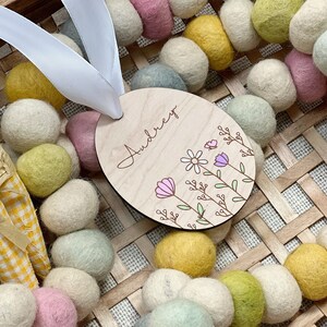 Easter Name Tag Egg Name Tag Easter Basket Tags Personalized Easter Tag Flower Name Tag Custom Easter Tag image 6