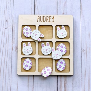 Easter Basket Stuffers Personalized Easter Gift Custom Tic Tac Toe Game Easter Tic Tac Toe Personalized Kids Game image 5