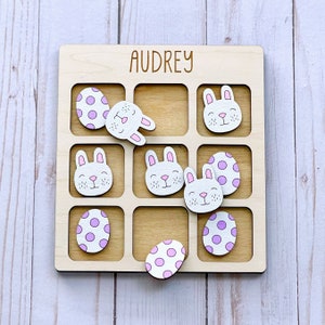 Easter Basket Stuffers Personalized Easter Gift Custom Tic Tac Toe Game Easter Tic Tac Toe Personalized Kids Game image 7