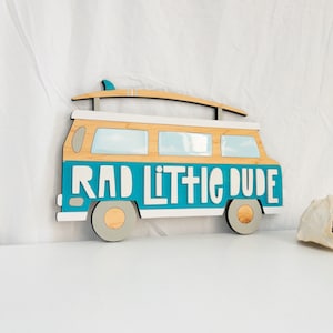 Rad Little Dude 3D Retro Van Decor for Boys Surf or Beach themed Nursery, Party or Baby Shower. image 10