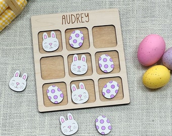 Easter Basket Stuffers - Personalized Easter Gift - Custom Tic Tac Toe Game - Easter Tic Tac Toe - Personalized Kids Game