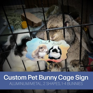 Custom Pet Bunny Cage Name Sign – Personalized for your pet Rabbit – Cute Bunny Cage Decor for Bunnies & their pet parents.