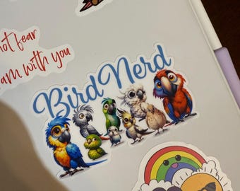 Bird Nerd Vinyl Sticker: Waterproof Decal for Laptops, Water Bottles