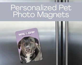 ペットの写真入りマグネット - ペットの写真と名前で作成 - 犬、猫、鳥、ウサギなど
