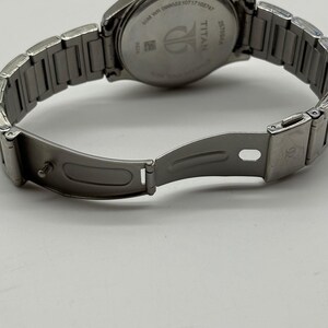 Titan Mens Silver Tone Blue Dial Multifunction Watch 50M WR Needs Battery image 6