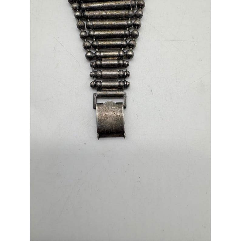 Vintage Giordano Quartz Watch Industrial Ball Chain Silver Tone Needs Battery image 5