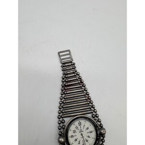 Vintage Giordano Quartz Watch Industrial Ball Chain Silver Tone Needs Battery image 6