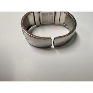 Terner Silver Tone Giraffe Print Dial Cuff Bangle Watch Black Enamel Mosaic image 8