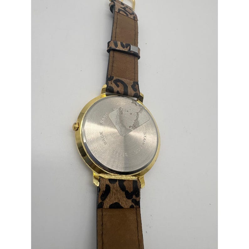 Collezio Gold Tone Leopard Print Strap Quartz Watch Japan Movt Round Face image 5