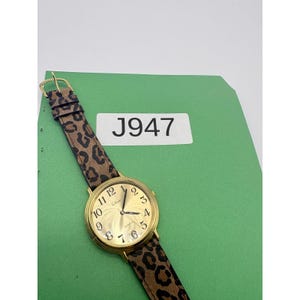 Collezio Gold Tone Leopard Print Strap Quartz Watch Japan Movt Round Face image 9