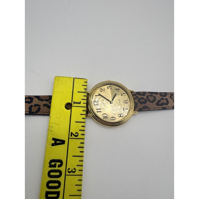 Collezio Gold Tone Leopard Print Strap Quartz Watch Japan Movt Round Face image 8