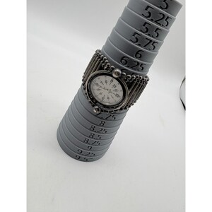 Vintage Giordano Quartz Watch Industrial Ball Chain Silver Tone Needs Battery image 8