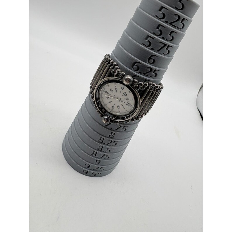Vintage Giordano Quartz Watch Industrial Ball Chain Silver Tone Needs Battery image 8