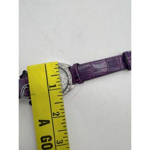 Vivani Purple Butterfly Charm Watch Rhinestone Bezel Needs Battery image 4