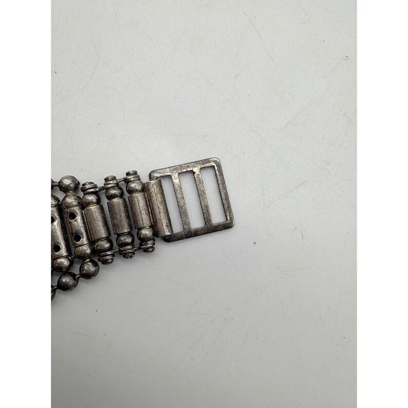 Vintage Giordano Quartz Watch Industrial Ball Chain Silver Tone Needs Battery image 9
