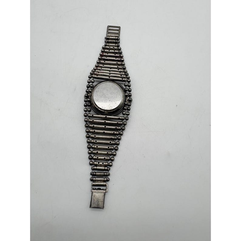 Vintage Giordano Quartz Watch Industrial Ball Chain Silver Tone Needs Battery image 7