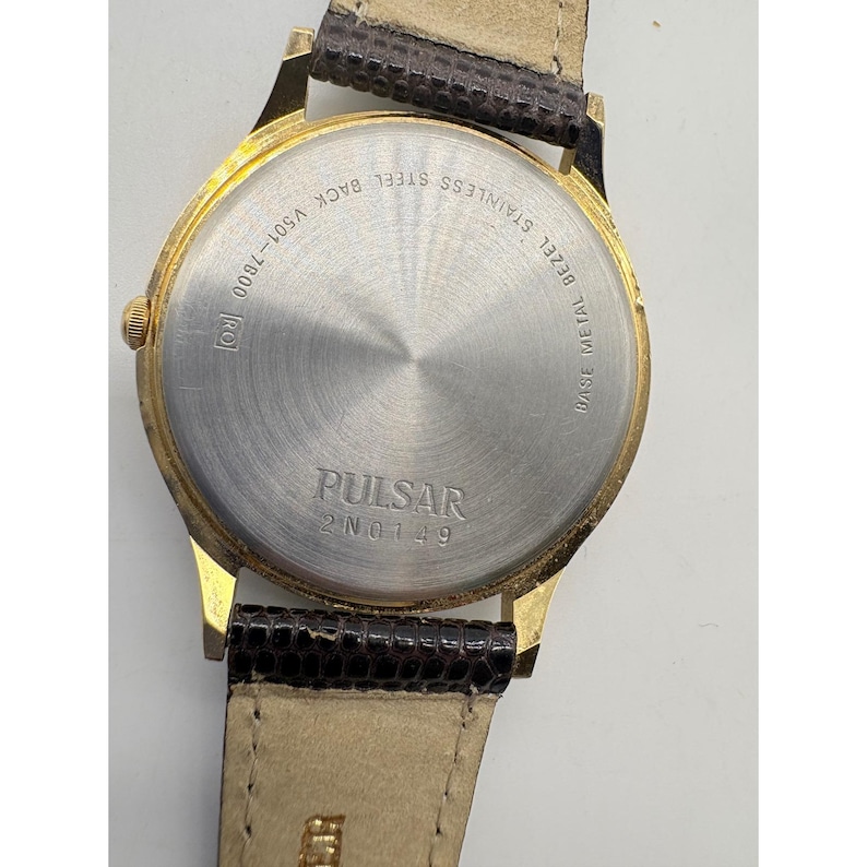 Pulsar Quartz Watch Distinguished President Optimist International Gold Need Bat image 5