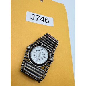 Vintage Giordano Quartz Watch Industrial Ball Chain Silver Tone Needs Battery image 4