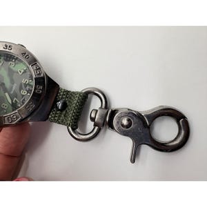 Camo Clip Watch Japan Quartz Movement Gunmetal Tactical Keychain image 3