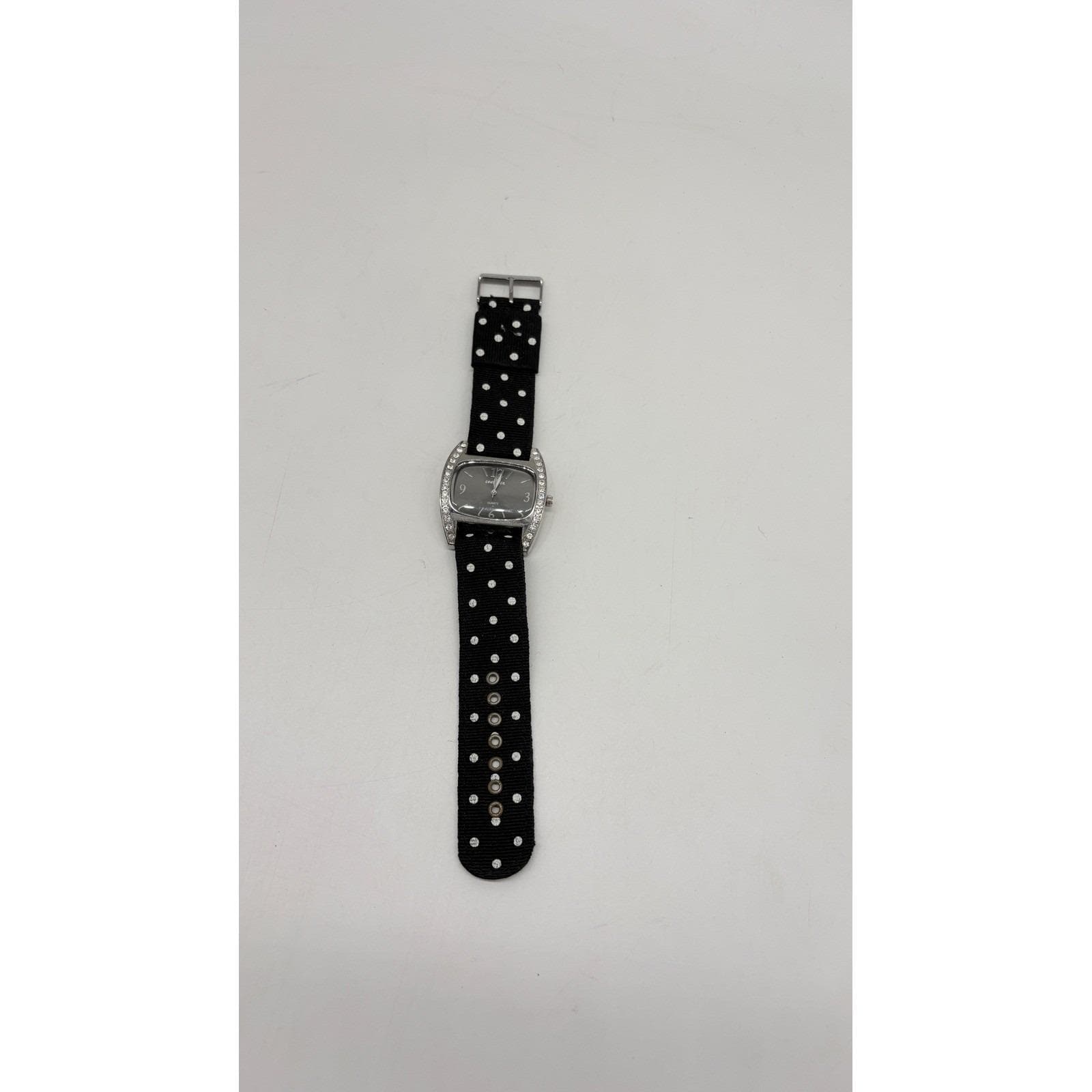 Vintage swap Black Polka Dot Strap Watch with Silver Accents New Arrival ! 2000S MERCEDES-BENZ CLEAR CASE DOT STRAP WATCH  main image 3