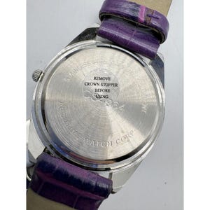Vivani Purple Butterfly Charm Watch Rhinestone Bezel Needs Battery image 6