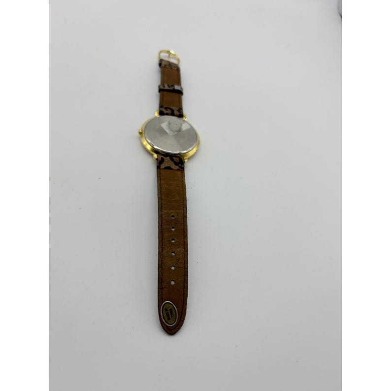 Collezio Gold Tone Leopard Print Strap Quartz Watch Japan Movt Round Face image 4