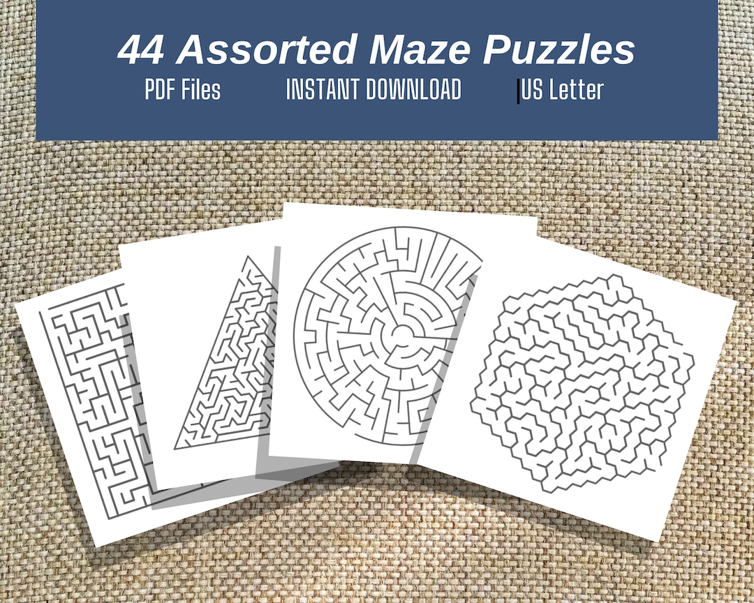 Printable Maze Games for Teens and Adults, Solutions Included, Kids ...