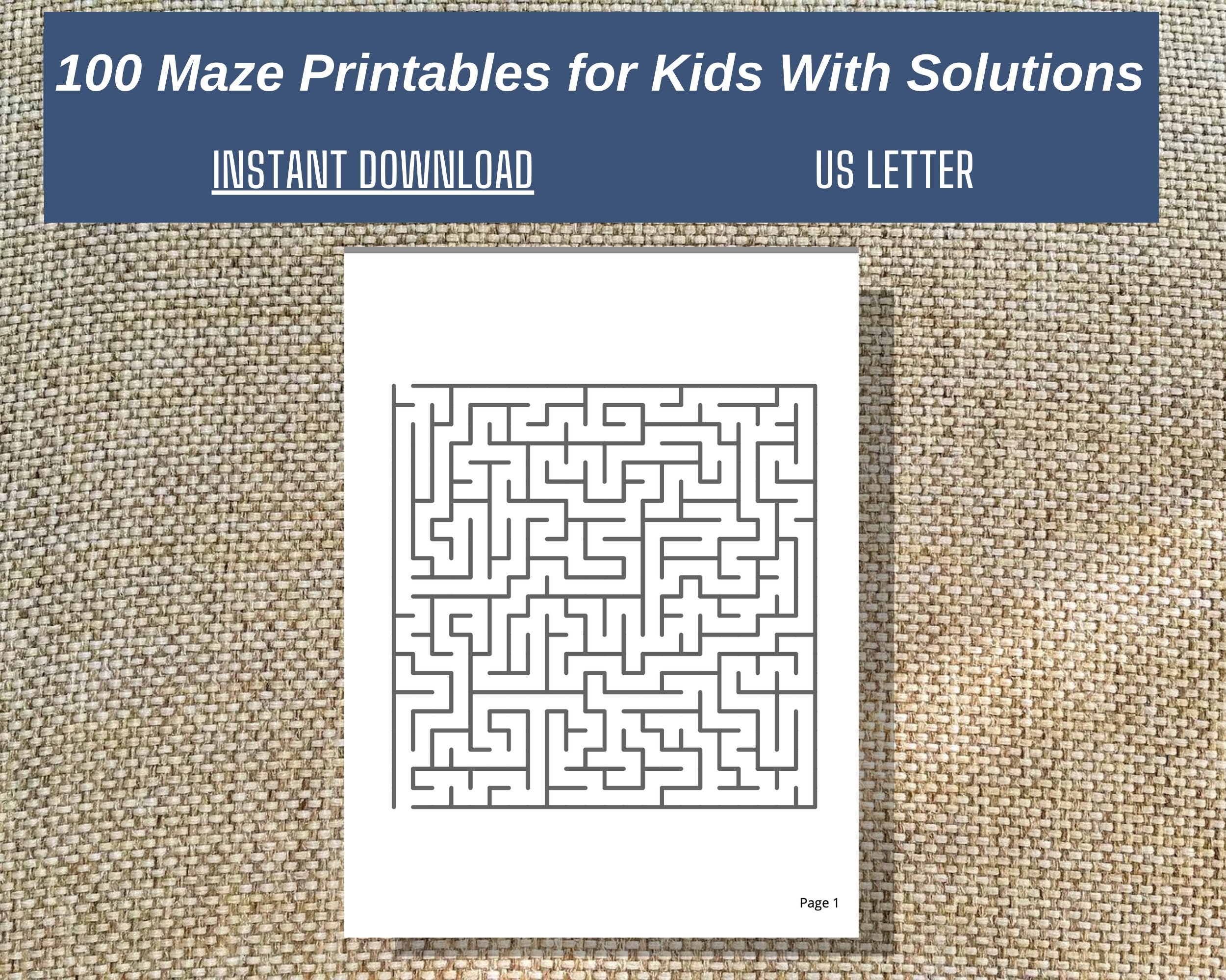 100 Printable Maze Puzzles for Adults and Teens, Brain Games for Adults and Teens, Instant ...