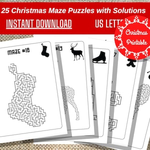 Weihnachts-Labyrinth-Puzzles für Jugendliche, verschiedene Labyrinth-Drucke, Kinder-Labyrinth-Puzzles und ein großartiges Weihnachtsaktivitätsbuch für Kinder
