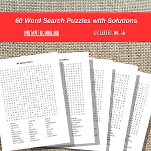 Christmas Word Search Instant Download - Festive Party Games - Printable Activity Sheets