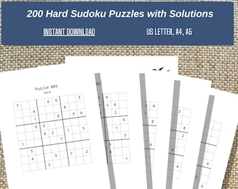 Svåra Sudoku-pussel för vuxna och barn | 200 utskrivbara hjärngymnar (PDF)