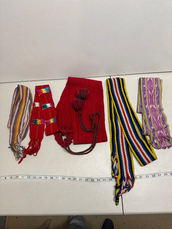 Hand Woven Sashes/Belts Lot of 5