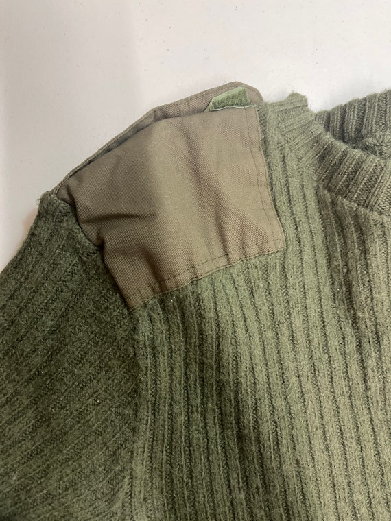 Vintage Military Sweater with elbow patches - image 3