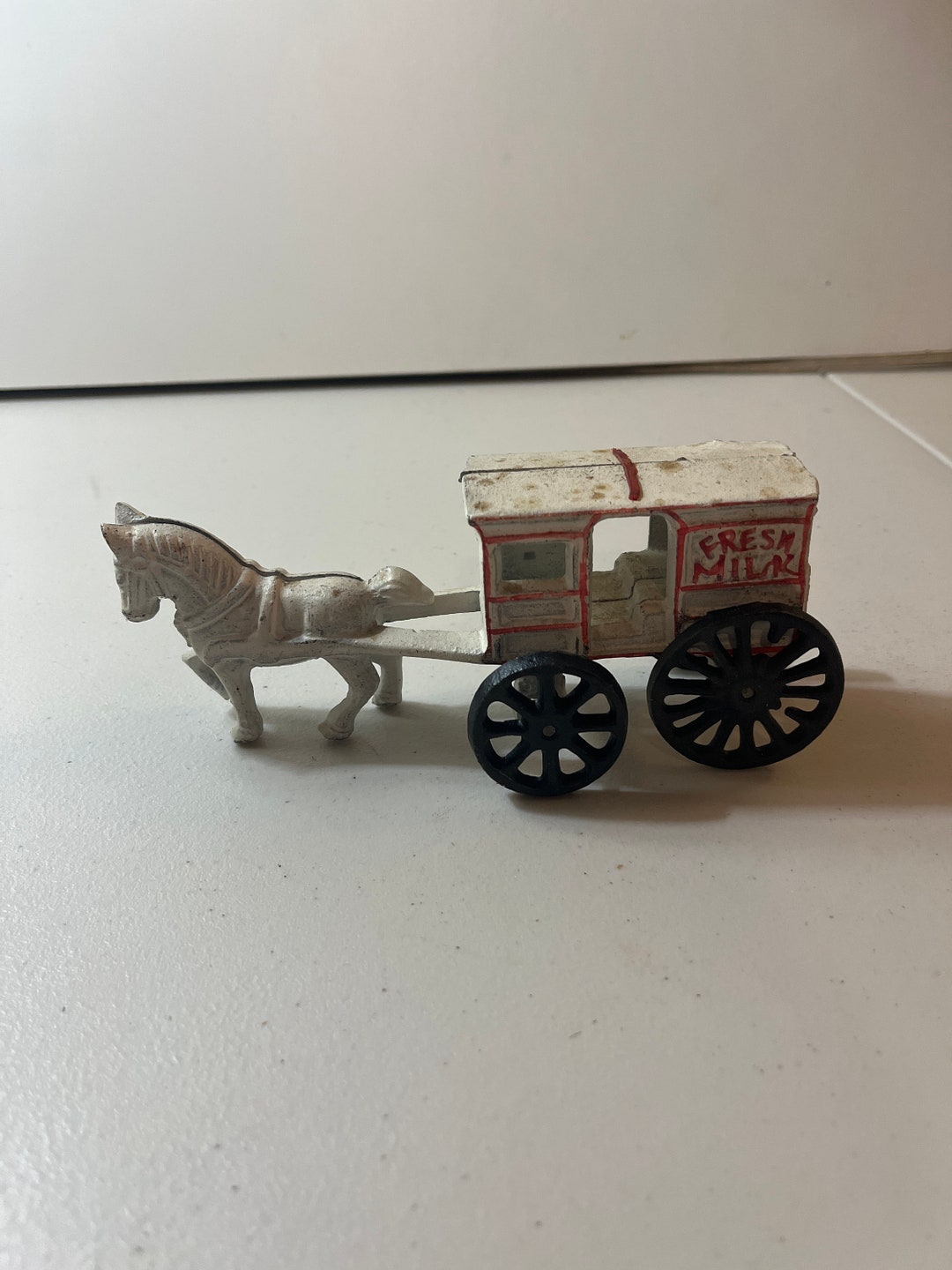 Vintage Cast Iron Horse Drawn Milk Wagon Etsy