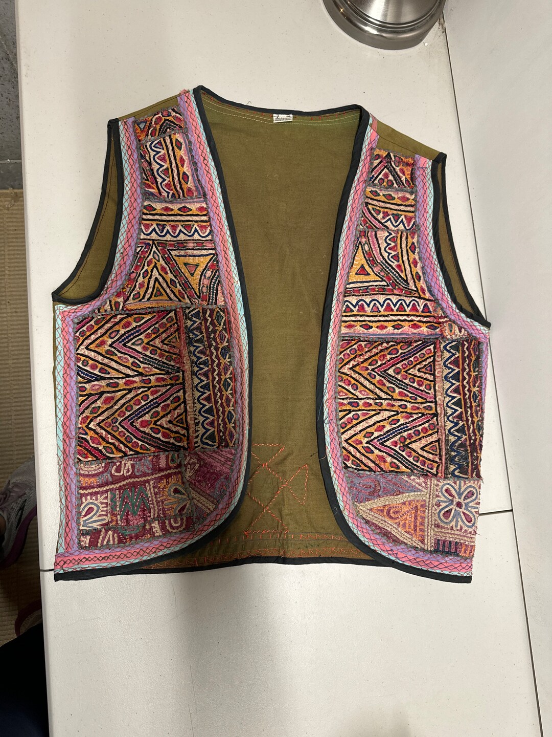 Vintage Hand Woven Vest Made in India - Etsy