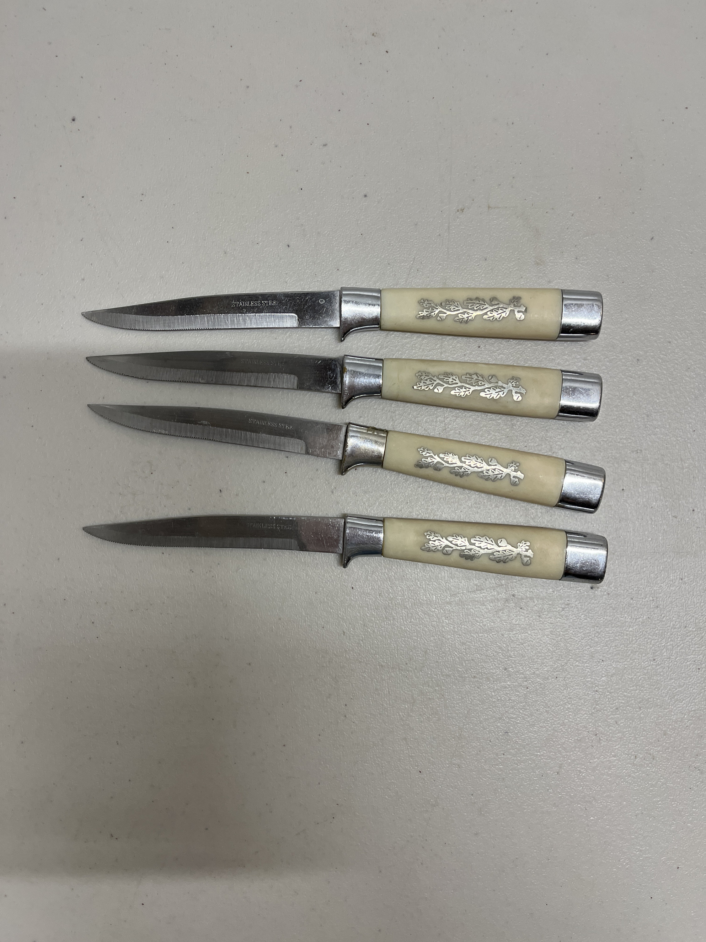 Set of 4 Steak Knives - Mottled Cream and Brown – Rose City Knifeworks